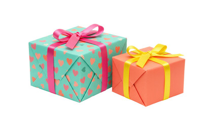 Isolated Two Gift Boxes