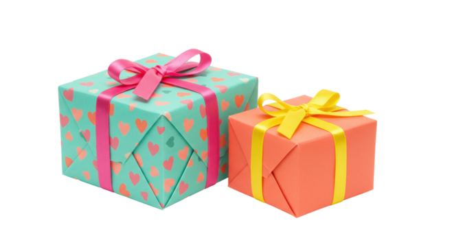 Isolated Two Gift Boxes
