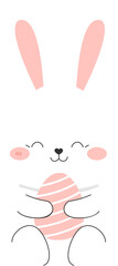 Cute Easter Bunny Collection Holding Colorful Eggs – Adorable Spring Holiday Illustration