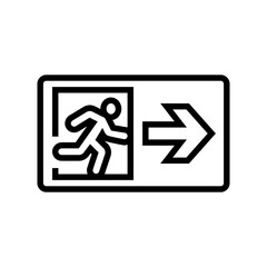 emergency exit information line icon vector illustration