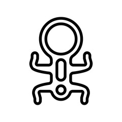 rappel device rock climbing line icon vector illustration