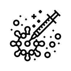 flu shot vaccine line icon vector illustration