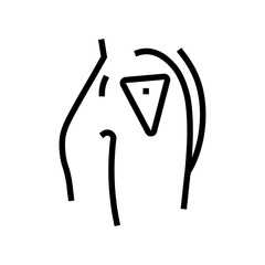 vaccine injection site line icon vector illustration