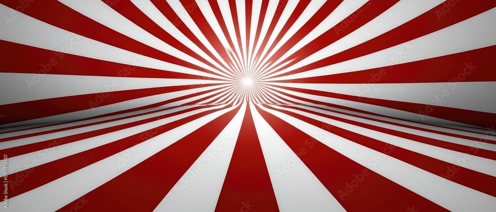 Aufkleber red and white converging lines give a tunnel-like effect with a glowing center point
