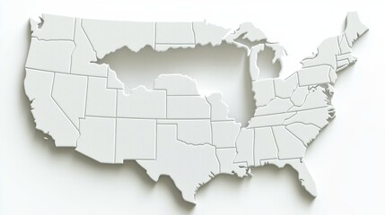 Obraz premium Blank map of the United States, ideal for design and educational purposes