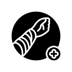 covering wound clean cloth glyph icon vector illustration