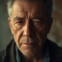 Fototapeta premium Grandfather in front camera