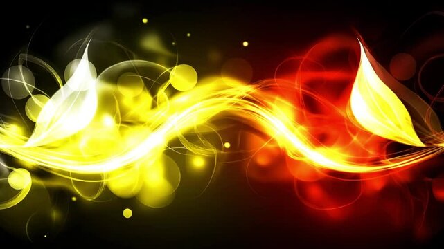 Abstract fiery floral wave design, dark background, website header