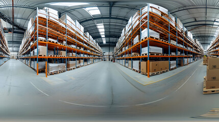 Wide Angle View Of Industrial Warehouse Interior