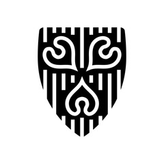 shield royal medieval heraldry glyph icon vector illustration