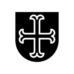 coat arms heraldry medieval glyph icon vector illustration