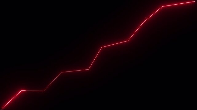 Animated Financial Growth Graph. Graph Depicting Financial Growth, Stock Market Boom, Business Success. Abstract neon business growth and graph chart icon.