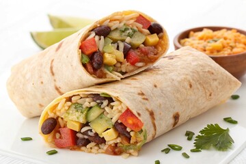 Gastronomy burrito comida foodie fastfood on white background