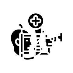 test optometry vision eye glyph icon vector illustration