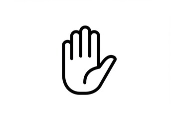 Obraz premium Simple outline drawing of a hand on a white background