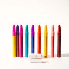 colored pencils isolated on white background