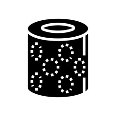 embossed pattern toilet paper glyph icon vector illustration