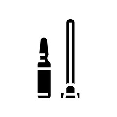 needle vial immunization glyph icon vector illustration