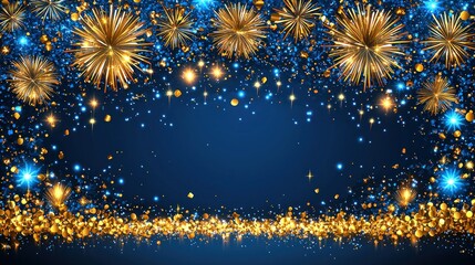 Golden Fireworks Celebration: A Dazzling New Year's Eve Spectacle
