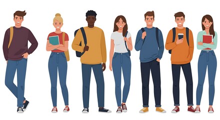 Obraz premium Editable University Student Design. flat-vector.