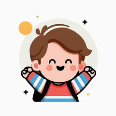 cartoon boy wearing backpack