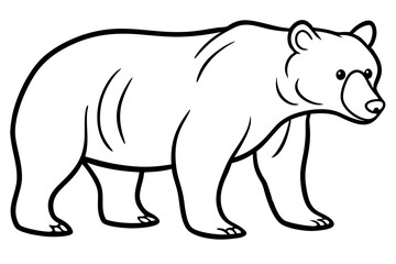 Minimalist Bear Line Art on White Background