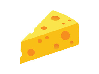 Cheese Slice Vector Illustration – Swiss Cheese with Holes.