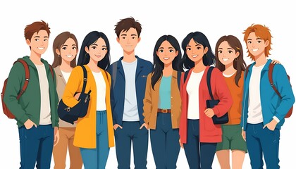 Fototapeta premium Editable University Student Design. flat-vector.