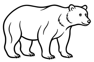 Minimalist Bear Line Art on White Background