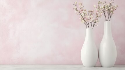 Soft pastel pink wall, smooth surface, delicate ambiance for beauty and cosmetic promotions