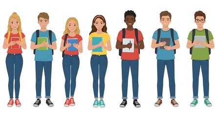 Fototapeta premium Editable University Student Design. flat-vector.