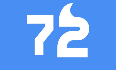 72 Shark Logo Number Simple Modern Blue.eps