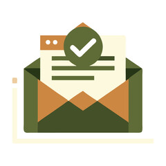 Verified Email Icon with Checkmark and Message Background  