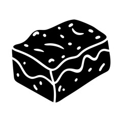 brownie icon, brownie silhouette vector illustration-simple silhouette illustration of brownie, perfect for brownie logos and icons