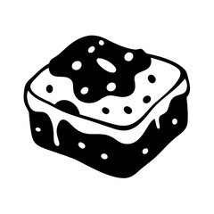brownie icon, brownie silhouette vector illustration-simple silhouette illustration of brownie, perfect for brownie logos and icons