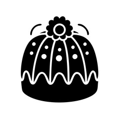 bundt cake icon, bundt cake silhouette vector illustration-simple silhouette illustration of bundt cake, perfect for bundt cake logos and icons