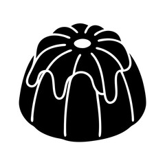 bundt cake icon, bundt cake silhouette vector illustration-simple silhouette illustration of bundt cake, perfect for bundt cake logos and icons