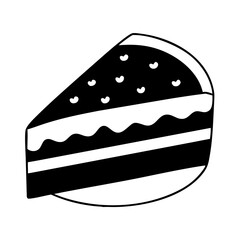 cake slice icon, cake slice silhouette vector illustration-simple silhouette illustration of cake slice, perfect for cake slice logos and icons