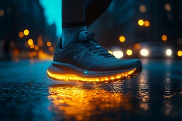 Sprinter glowing plantar fasciitis the foot depicting sports medicine advancements in treating foot injuries for highspeed runners