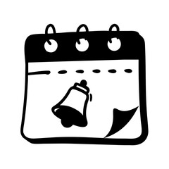 calendar reminder icon, calendar reminder silhouette vector illustration-simple silhouette illustration of calendar reminder, perfect for calendar reminder logos and icons