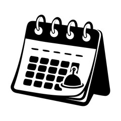 calendar reminder icon, calendar reminder silhouette vector illustration-simple silhouette illustration of calendar reminder, perfect for calendar reminder logos and icons