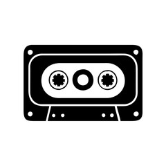 cassette tape icon, cassette tape silhouette vector illustration-simple silhouette illustration of cassette tape, perfect for cassette tape logos and icons