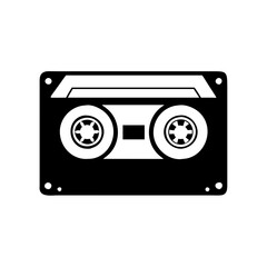 cassette tape icon, cassette tape silhouette vector illustration-simple silhouette illustration of cassette tape, perfect for cassette tape logos and icons