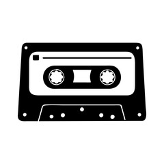 cassette tape icon, cassette tape silhouette vector illustration-simple silhouette illustration of cassette tape, perfect for cassette tape logos and icons