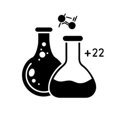 chemistry equation icon, chemistry equation silhouette vector illustration-simple silhouette illustration of chemistry equation, perfect for chemistry equation logos and icons