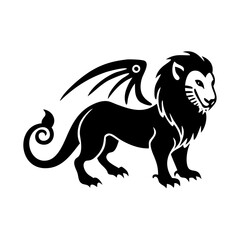 chimera icon, chimera silhouette vector illustration-simple silhouette illustration of chimera, perfect for chimera logos and icons