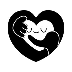 compassion heart icon, compassion heart silhouette vector illustration-simple silhouette illustration of compassion heart, perfect for compassion heart logos and icons