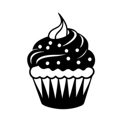 cupcake icon, cupcake silhouette vector illustration-simple silhouette illustration of cupcake, perfect for cupcake logos and icons