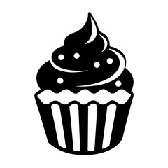 cupcake icon, cupcake silhouette vector illustration-simple silhouette illustration of cupcake, perfect for cupcake logos and icons