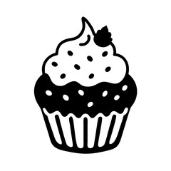 cupcake icon, cupcake silhouette vector illustration-simple silhouette illustration of cupcake, perfect for cupcake logos and icons